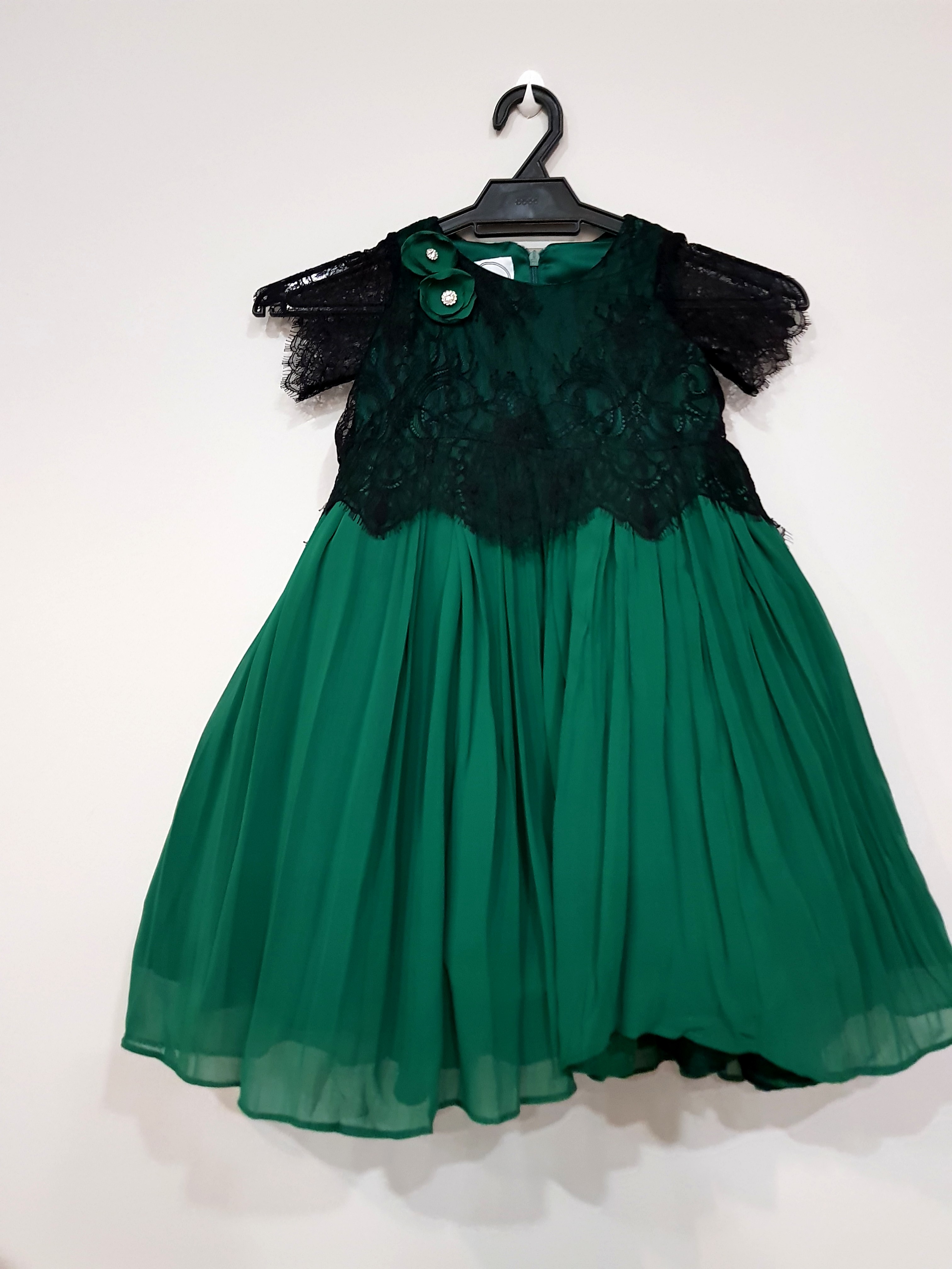 emerald green baby dress