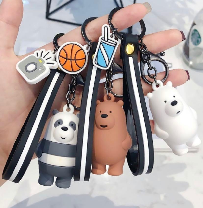 119 we bare bears keychain ice bear grizzly panda key chain Hobbies Toys Stationery Craft Other Stationery Craft on Carousell
