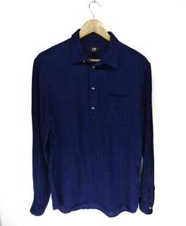 Kemeja half button H&m