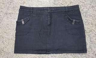 4XL Black Denim Skorts