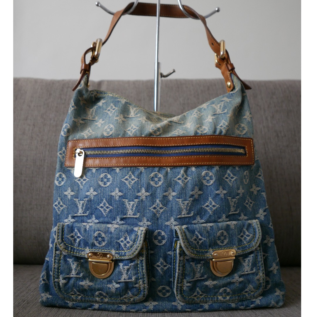 Authentic Louis Vuitton LV Denim Monogram Baggy GM Blue, Luxury, Bags & Wallets on Carousell