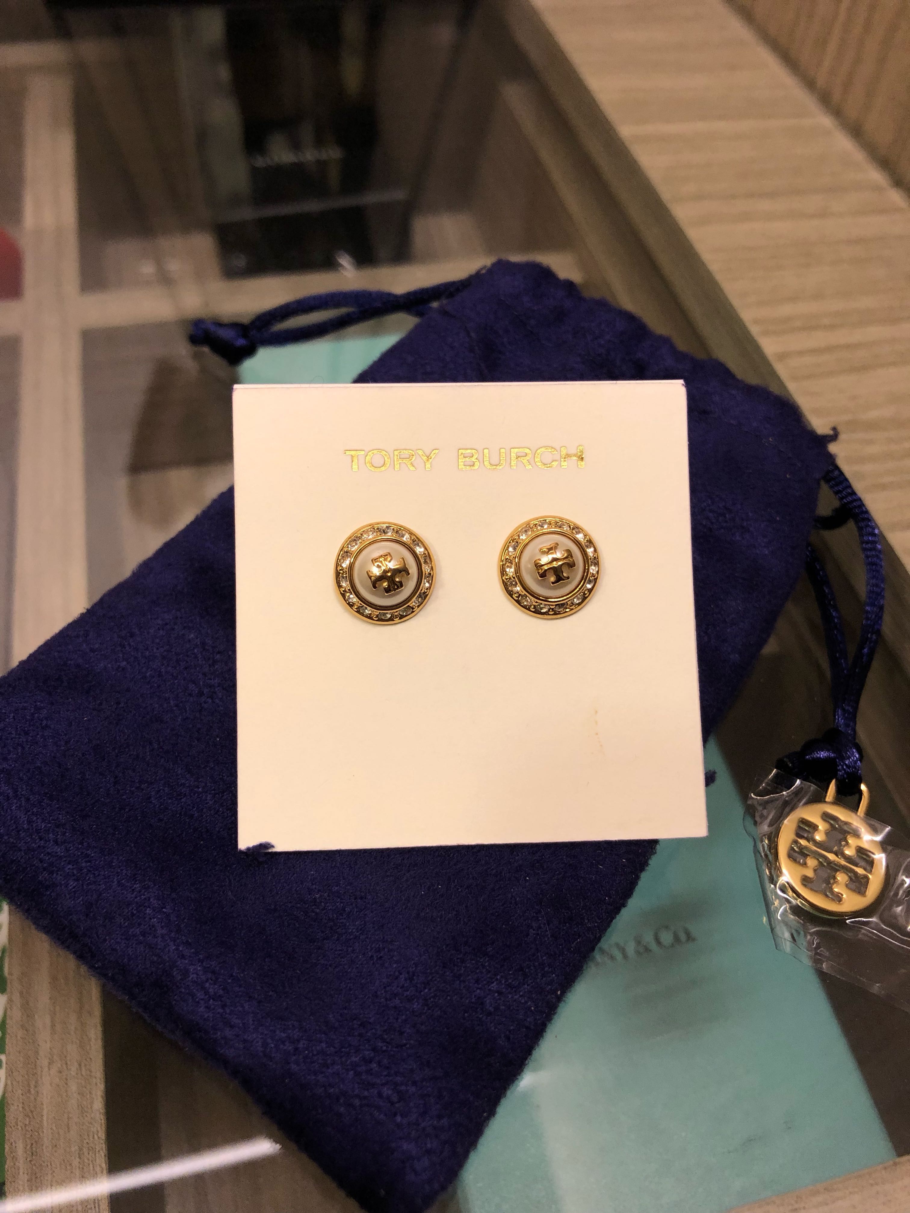 Authentic Tory Burch Natalie Stud Earrings Women s Fashion