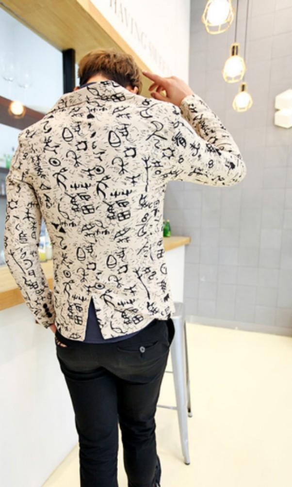 Blazer men green white beige slim fit Men s Fashion Coats