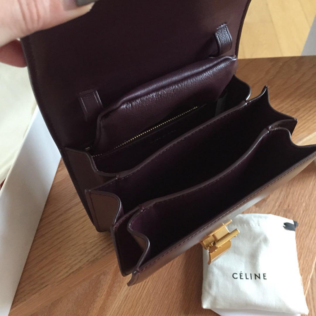 Celine Small Box Bag In Bordeaux, Luxury, Bags & Wallets On Carousell