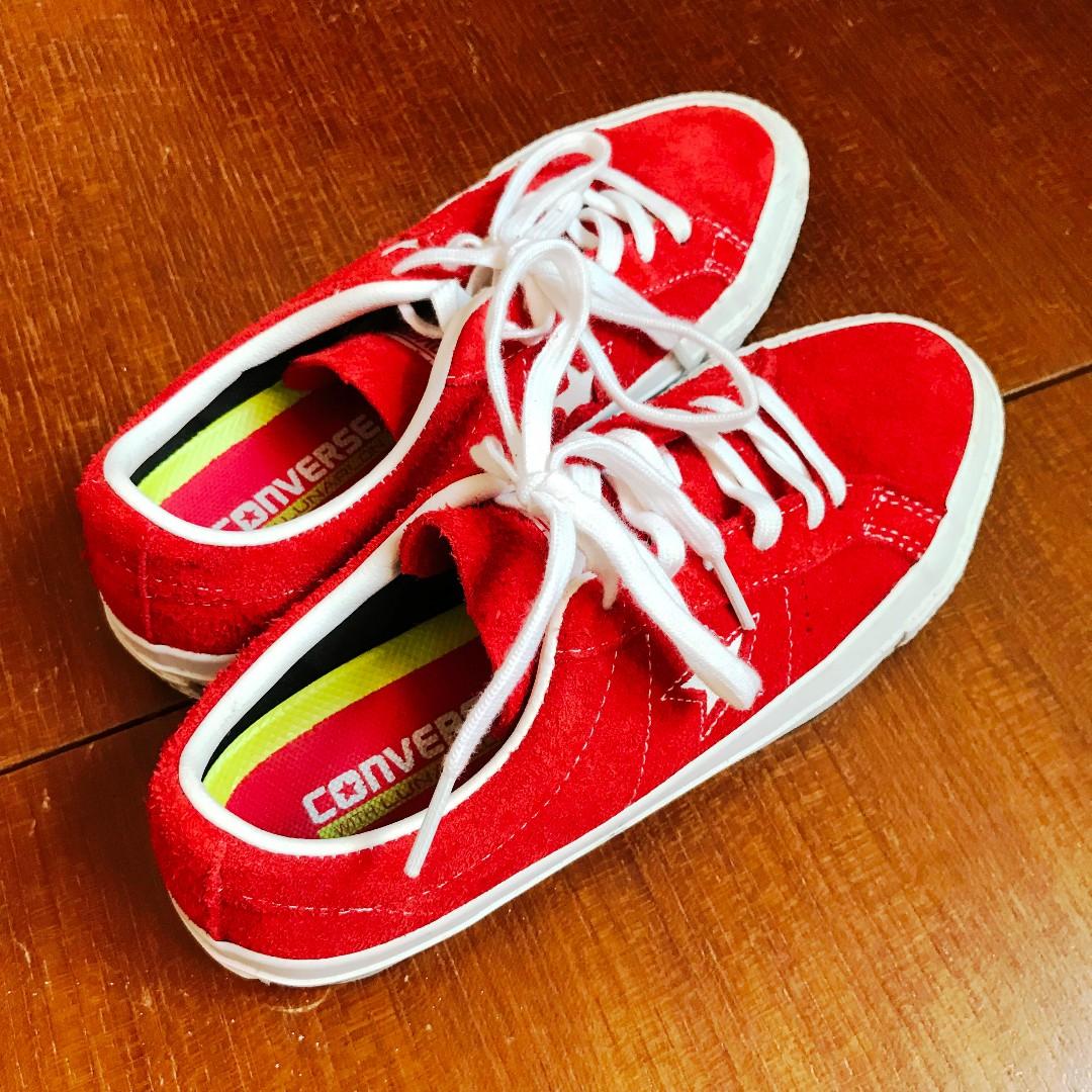 Converse with sales lunarlon red