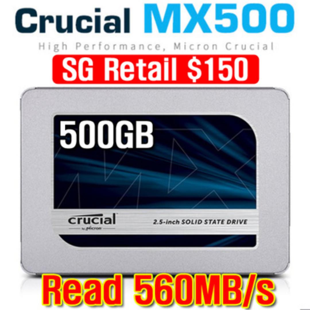 Crucial Mx500 500gb Ssd Sata 2 5 7mm Micron 3d Tlc Nand