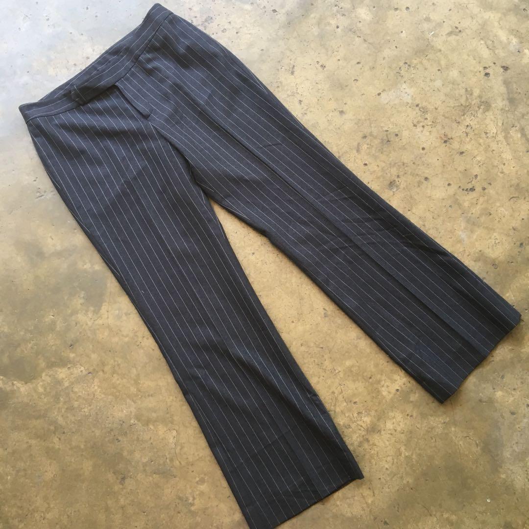 grey pinstripe pants womens