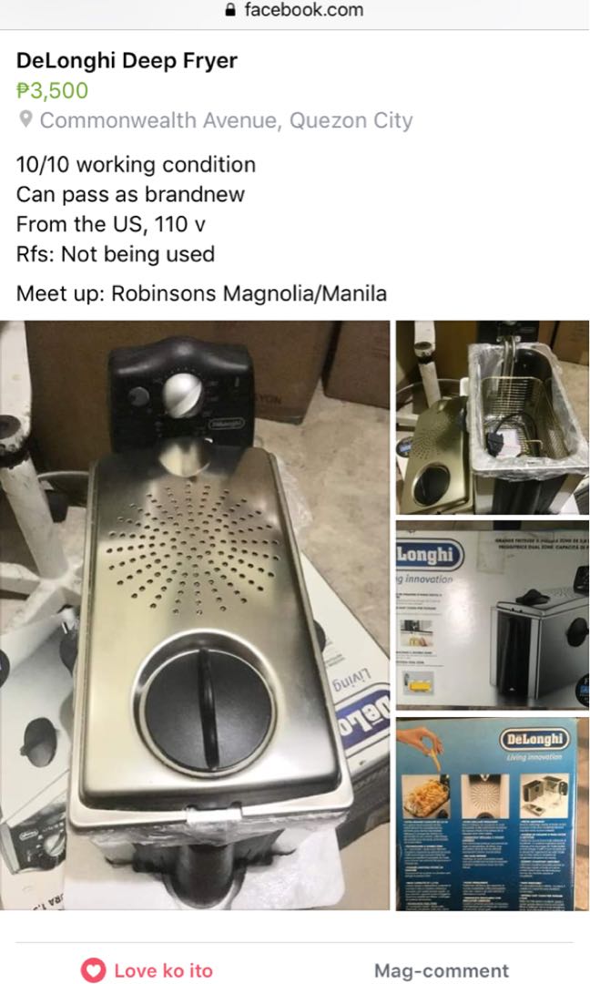 DeLonghi Deep Fryer, Furniture & Home Living, Kitchenware & Tableware