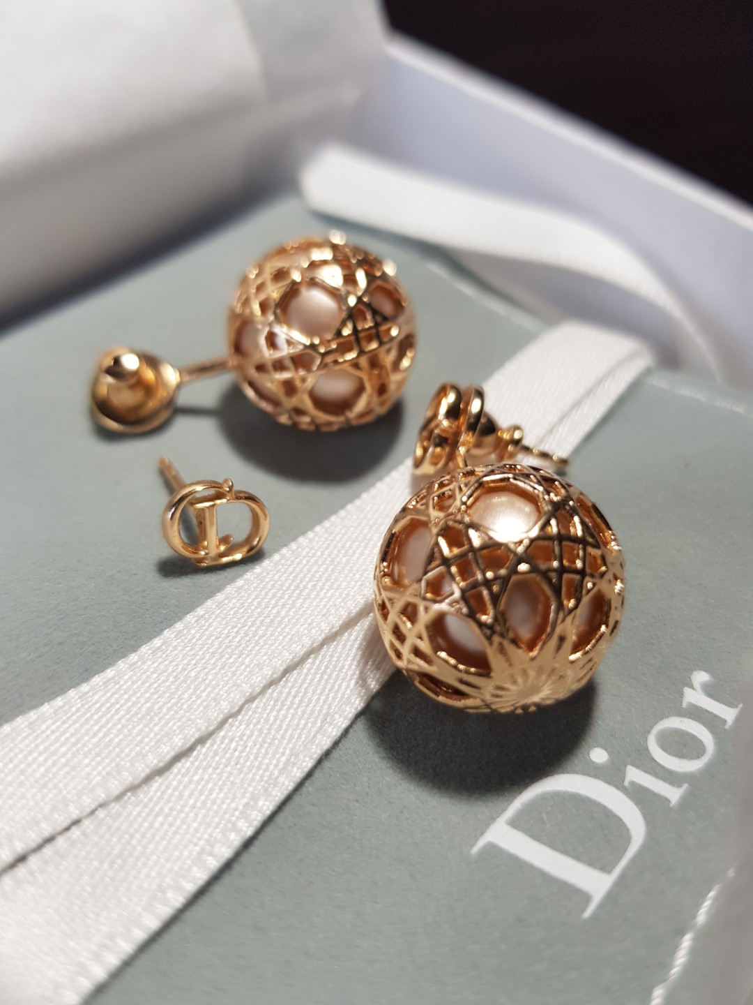 Dior Secret Cannage Earrings- Rose Gold 