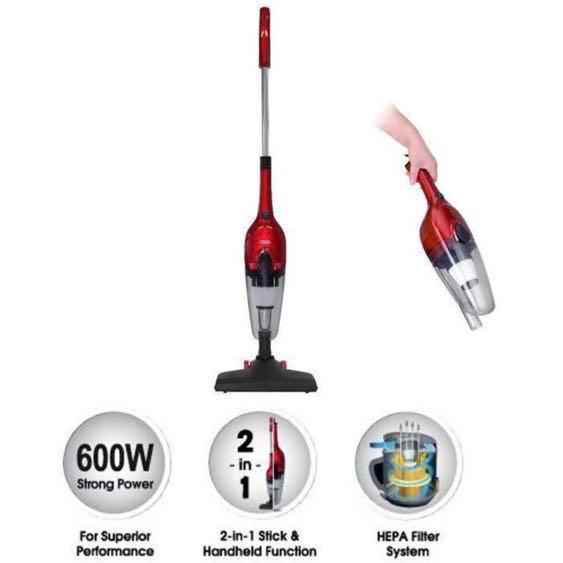 EuropAce 2In1 Stick & Handheld Vacuum Cleaner w HEPA Filter System