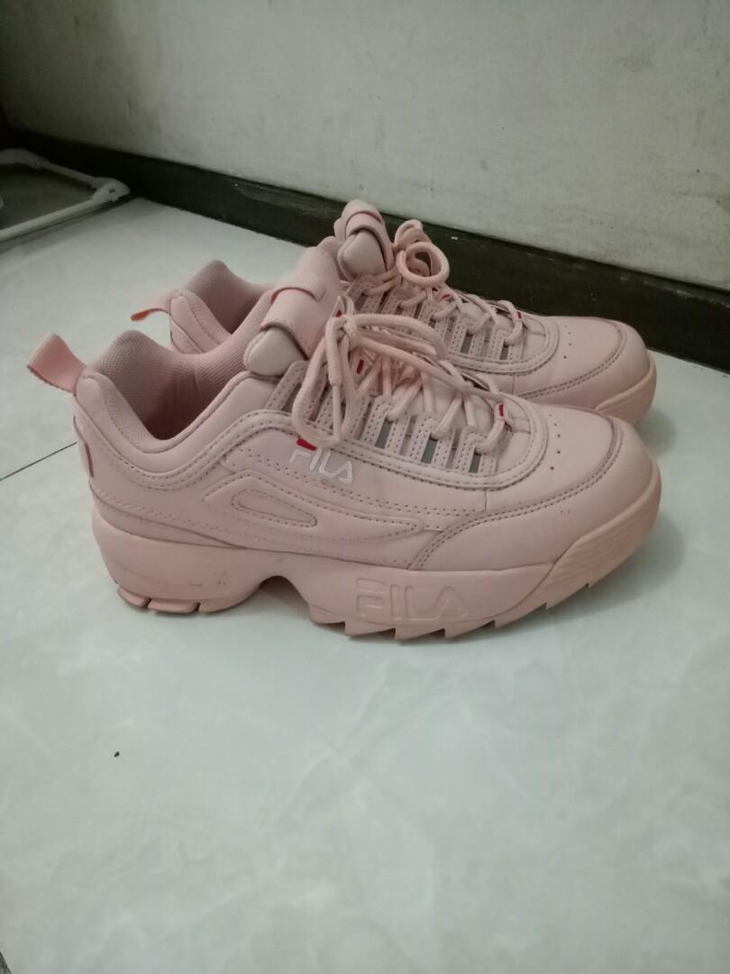 Fila Disruptor 2 Original Korea Sepatu Sneakers Wanita Olahraga Pink Peach Fesyen Wanita Sepatu Di Carousell