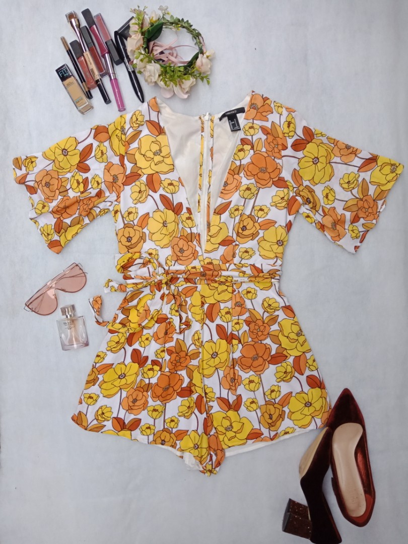 forever 21 orange romper