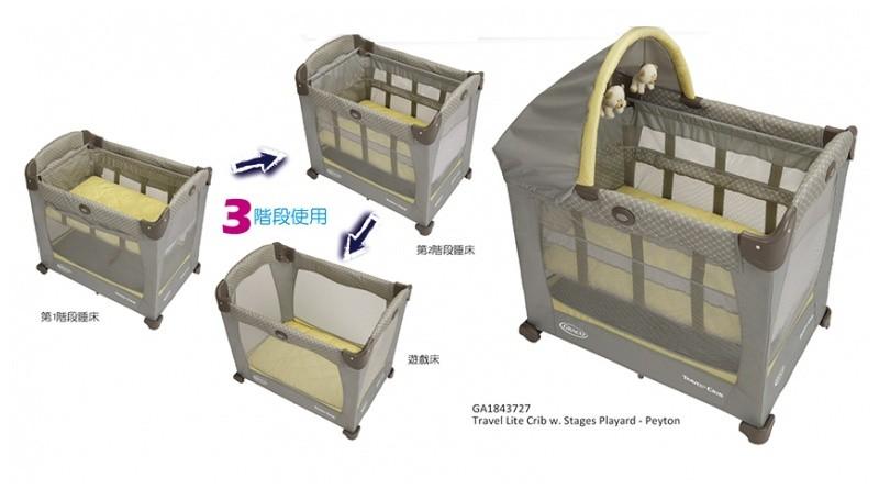 Graco Travel Lite Crib With Stages 3階段嬰幼兒遊戲床網床