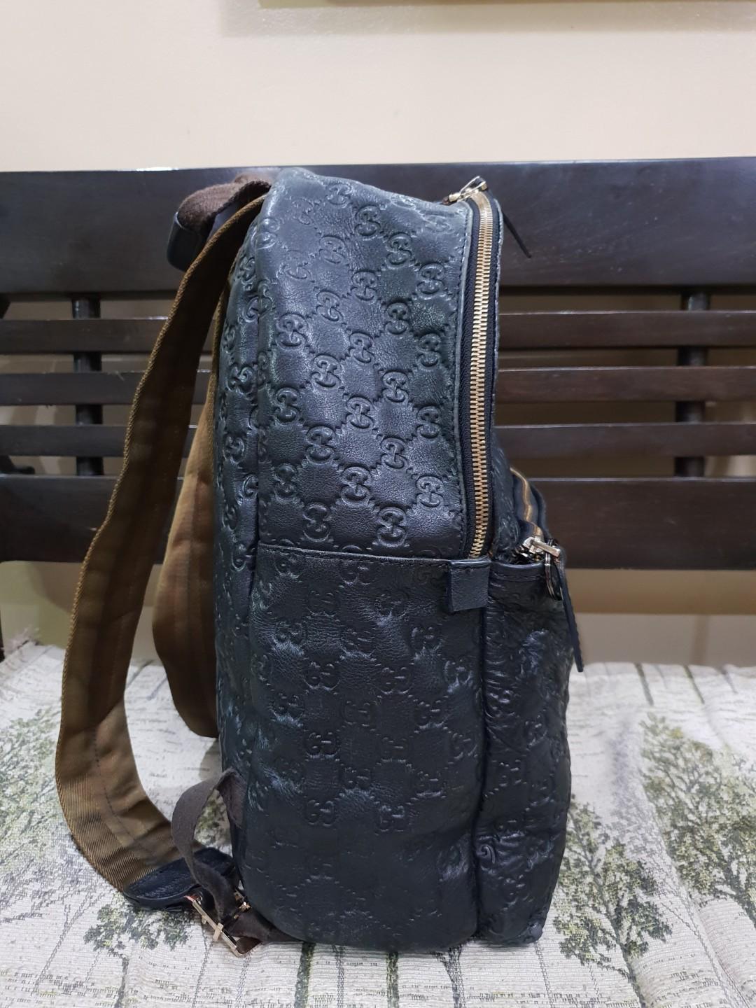 Gucci black leather on sale backpack