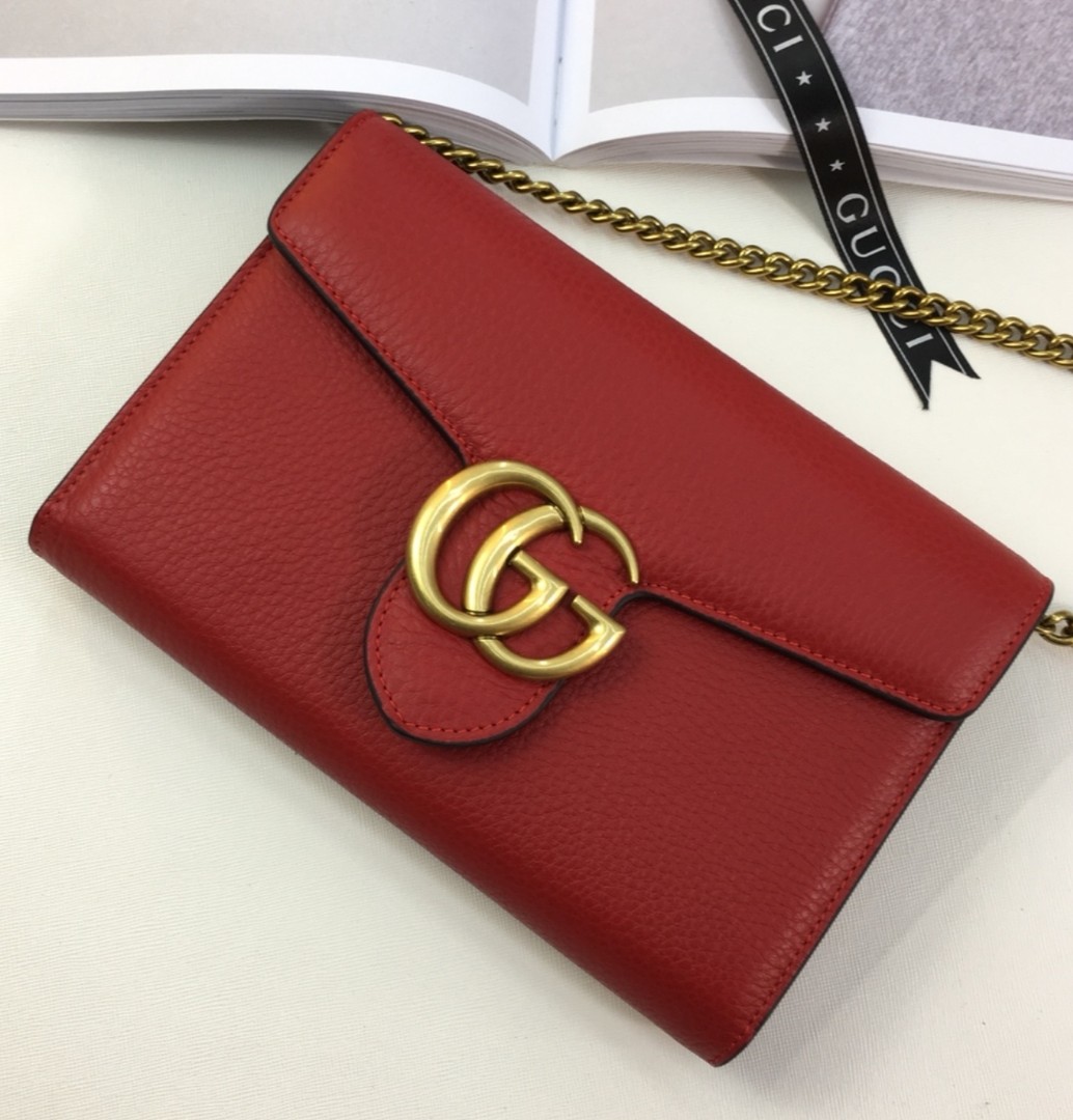 gucci red wallet on chain