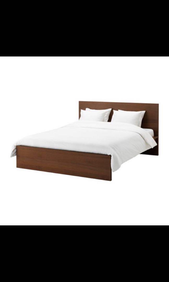 Ikea Malm Bed Frame Queen Size With 2 Malm Side Tables Furniture Beds Mattresses On Carousell