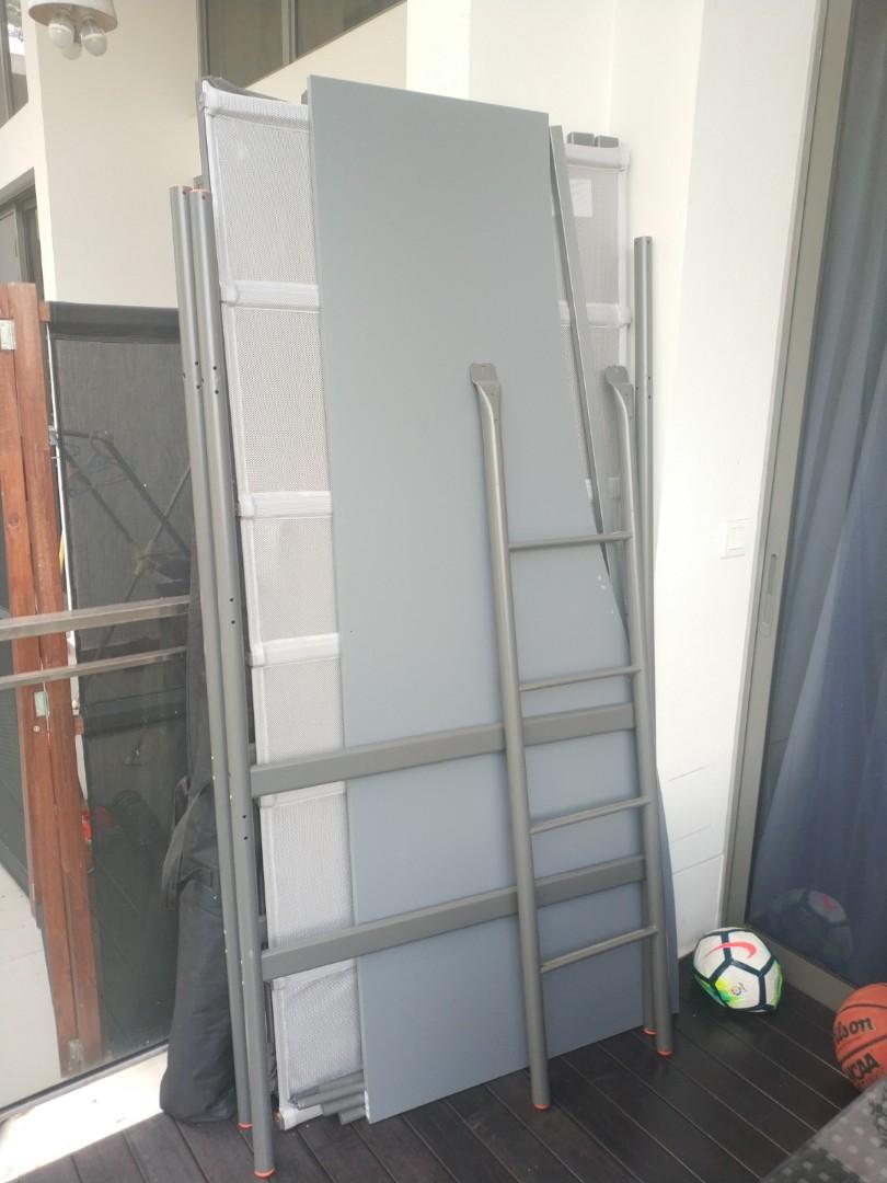Ikea Svarta Loft Bed Frame With Desk Top Silver Furniture Beds