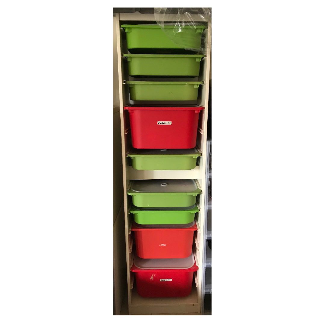 Ikea Trofast Frame Toy Shelf with Storage Boxes, Furniture & Home
