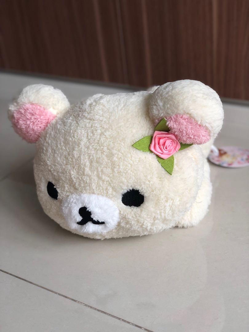 Korilakkuma rilakkuma meets brown koguma fluffy plush lying down