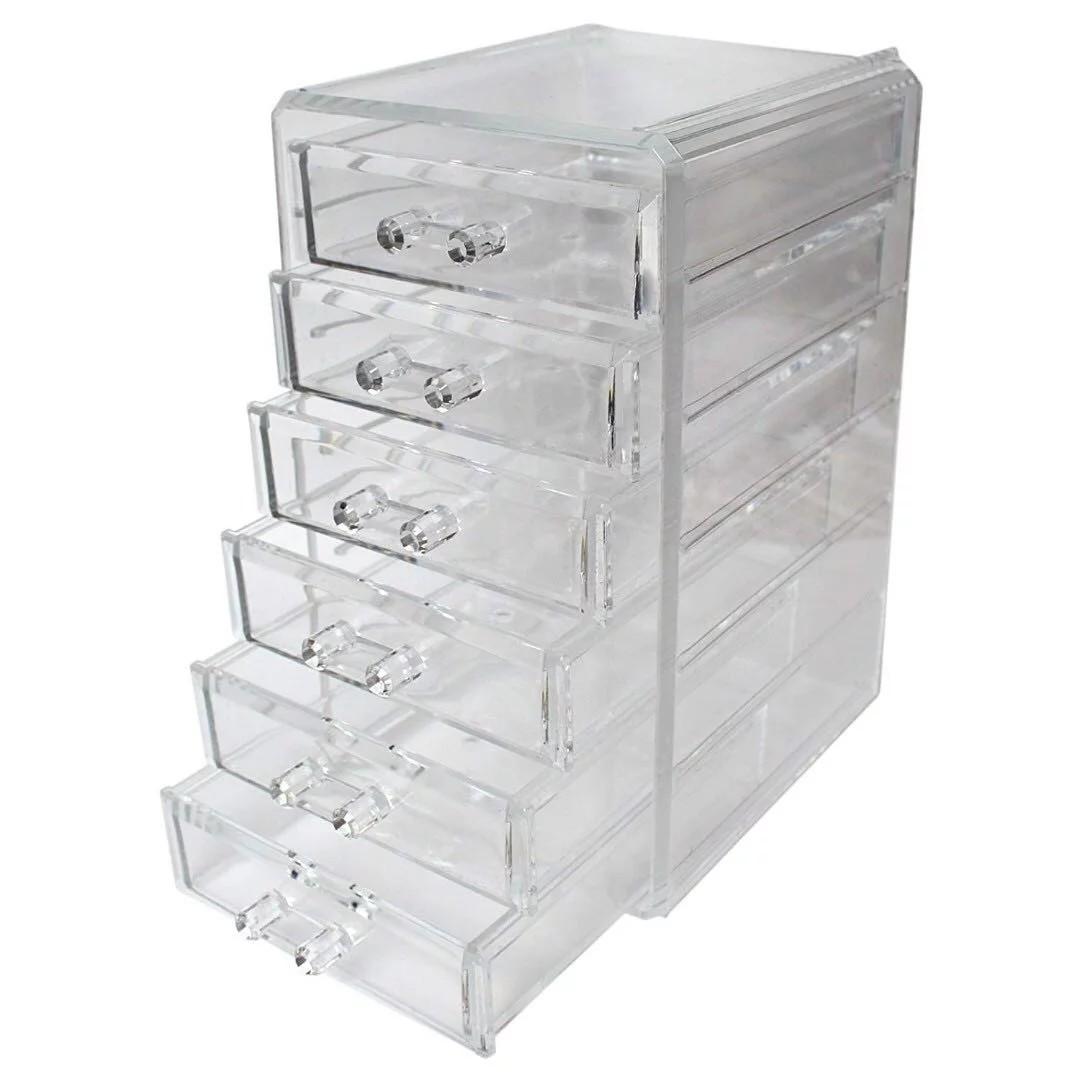 Kurtzy 6 Drawer Clear Acrylic Makeup Storage Organizer E33