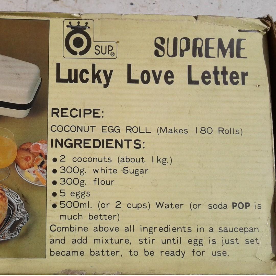 Love Letter Toaster (Egg Roll Maker), TV & Home Appliances, Kitchen