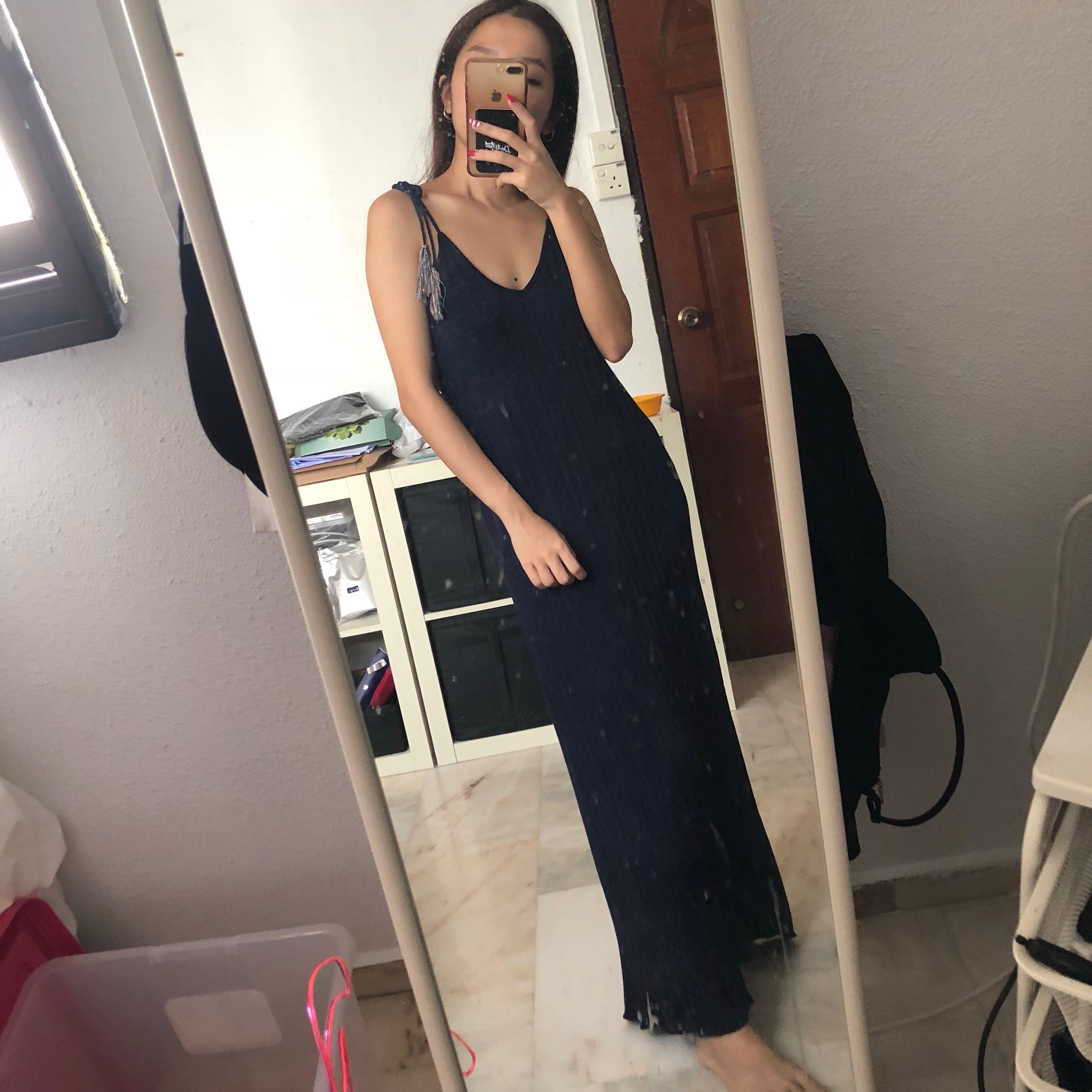 metallic knit maxi dress