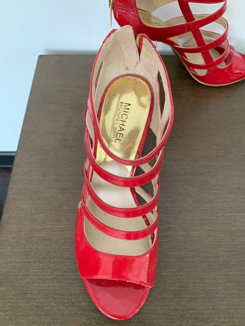 Red michael kors discount shoes