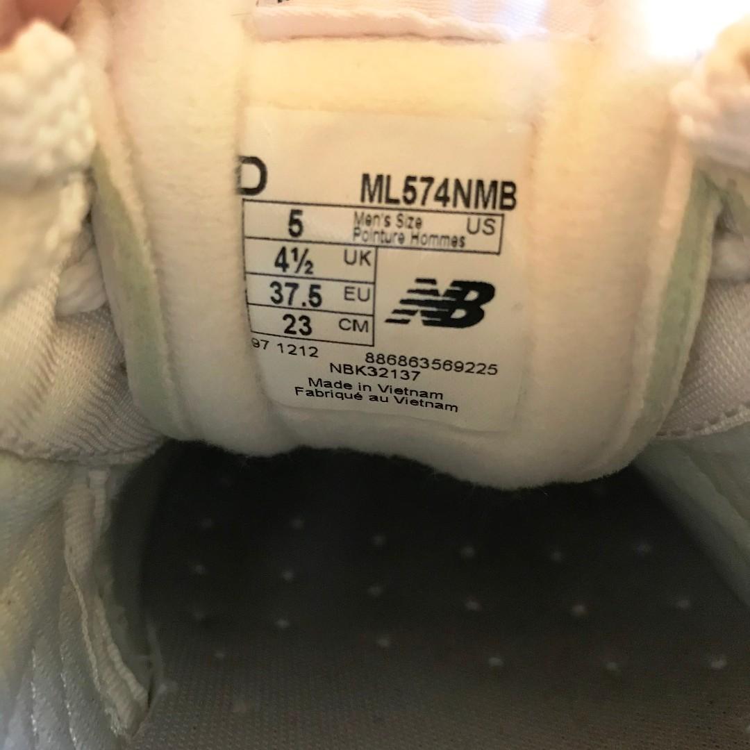 New Balance 574 White Leather, Luxury, Sneakers u0026 Footwear on Carousell