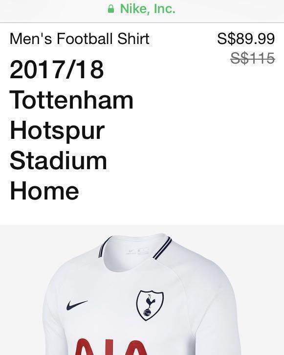 Nike Mens Tottenham Hotspur FC Stadium Home Jersey 2017/18