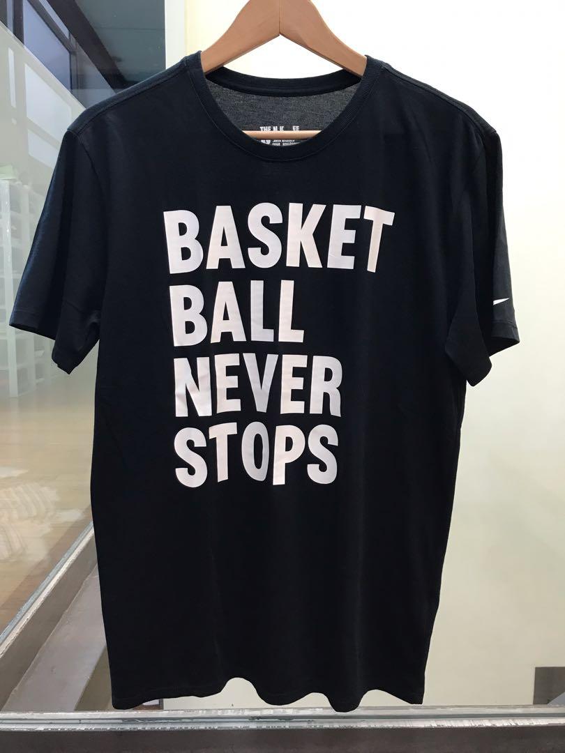 Basketball Never Stops Tshirt, Men's Fashion, Tops & Tshirts & Polo Shirts on