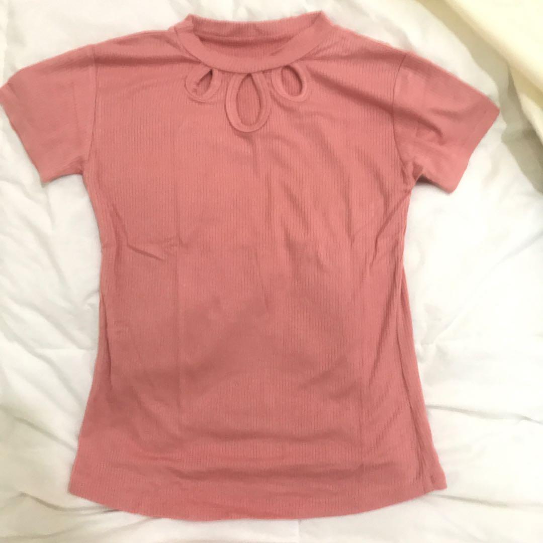 Pink Ribbed Shirt, Women's Fashion, Tops, Shirts on Carousell