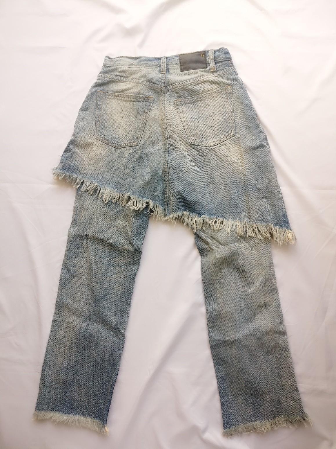 R13 double classic skirted hot sale jeans