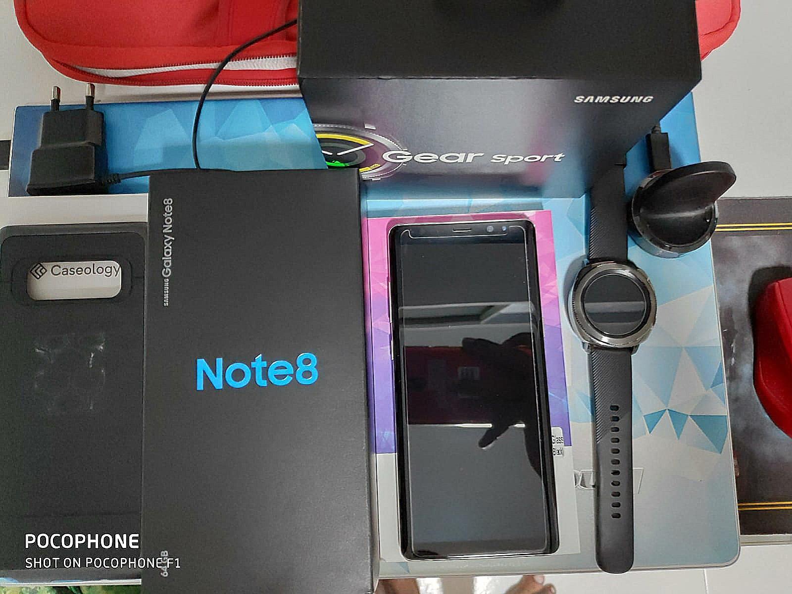 Samsung Note 8 Gold With Gear Sport Watch