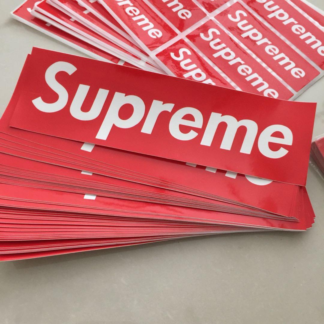 100 supreme box top logo stickers