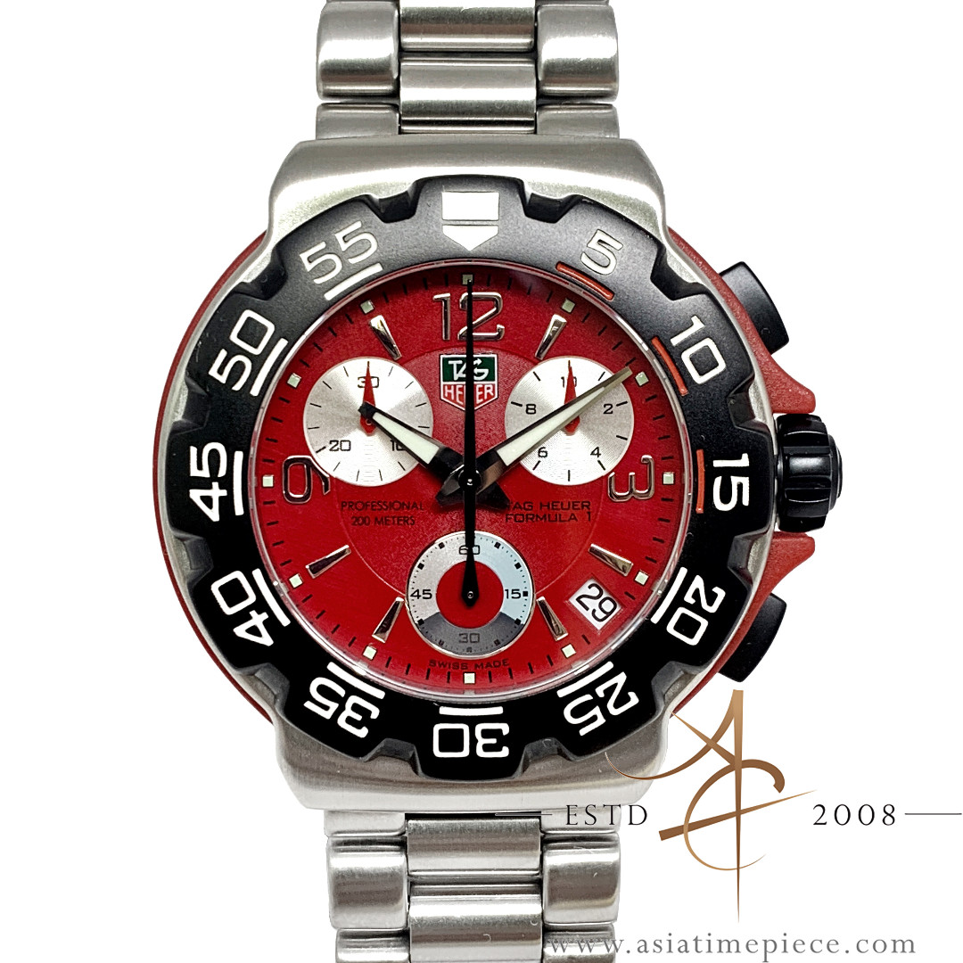 Tag Heuer Formula 1 Professional Cac1112 Red Chronograph Quartz Watch Luxury Watches On Carousell