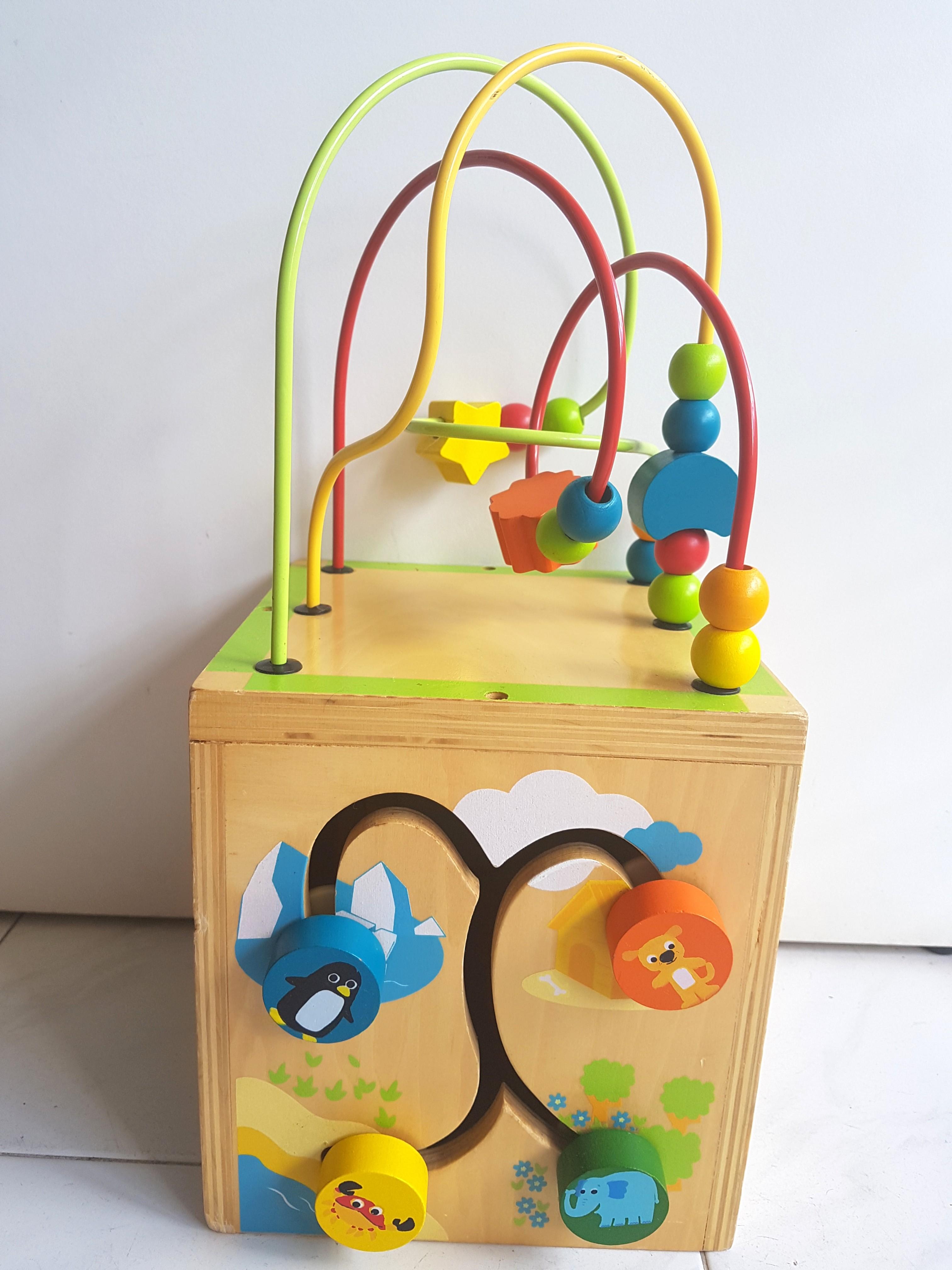 Toys R Us Wooden Activity Cube Toy Babies Kids