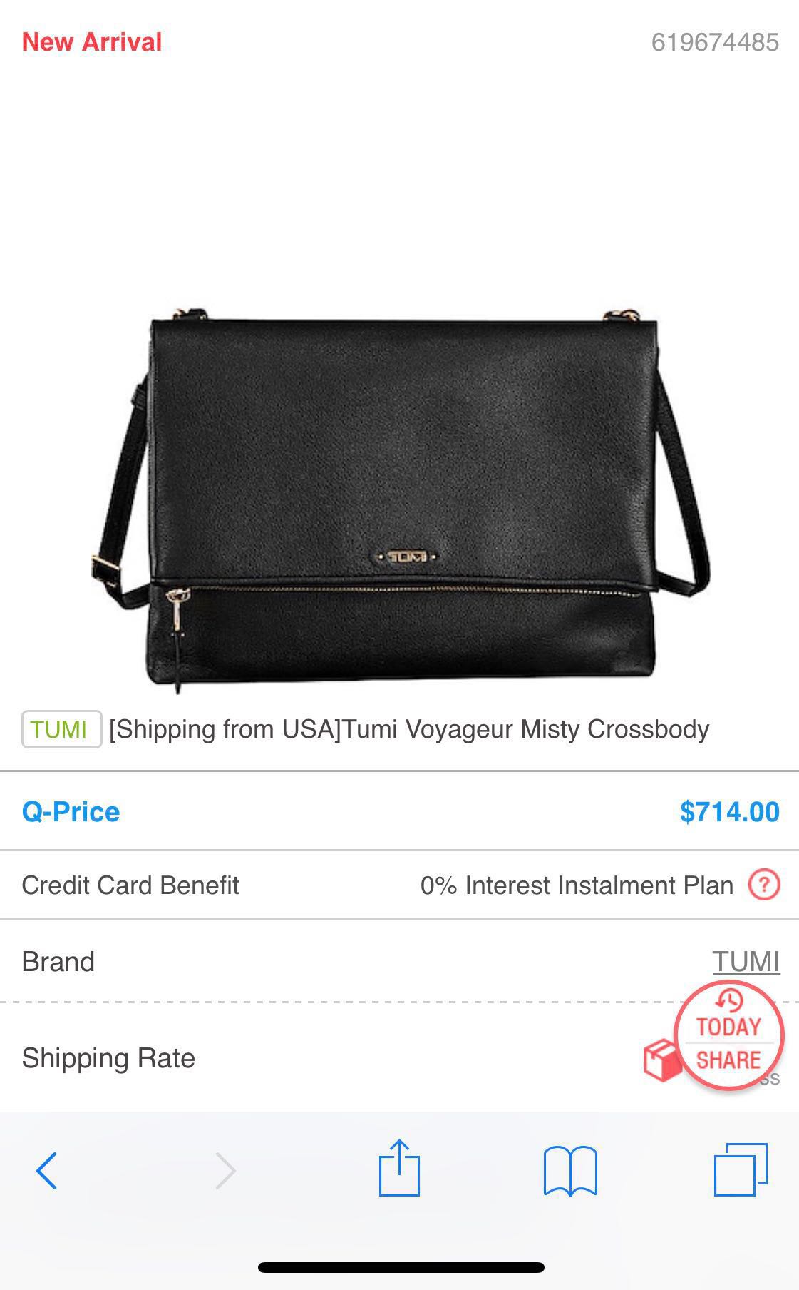 Tumi misty crossbody Women s Fashion Bags Wallets Cross body