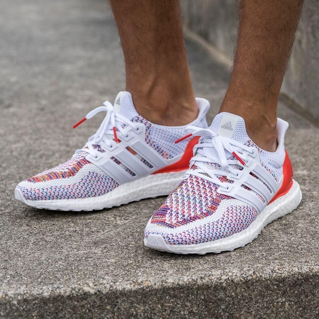 Red and white adidas mens shoes discount
