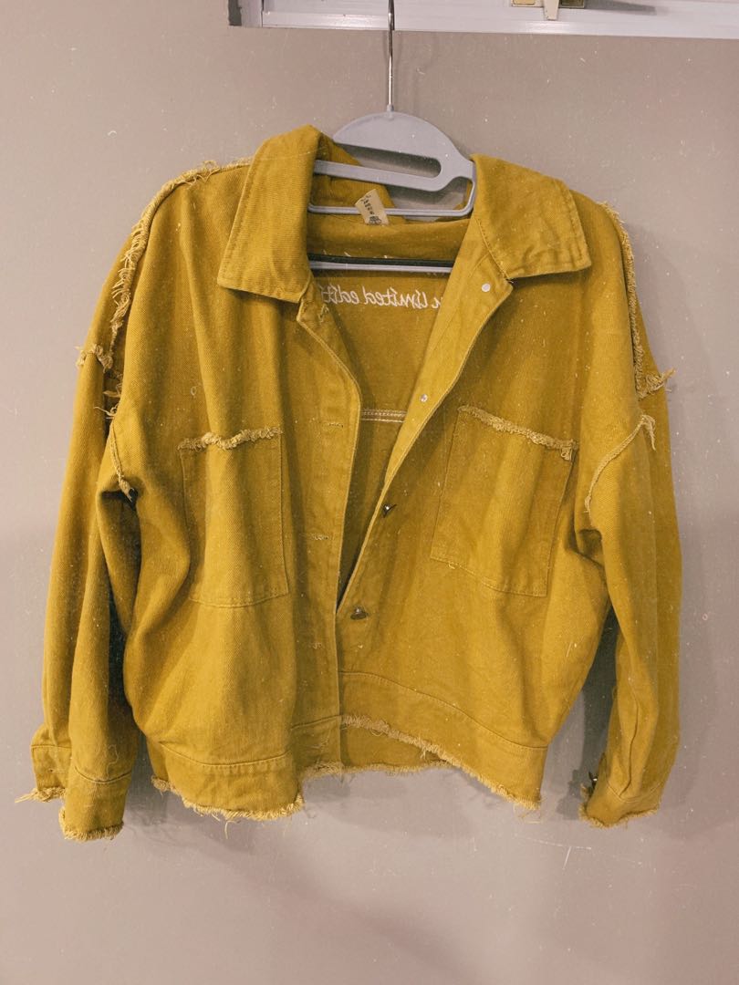 Vintage cropped mustard jacket, Women's Fashion, Coats, Jackets and
