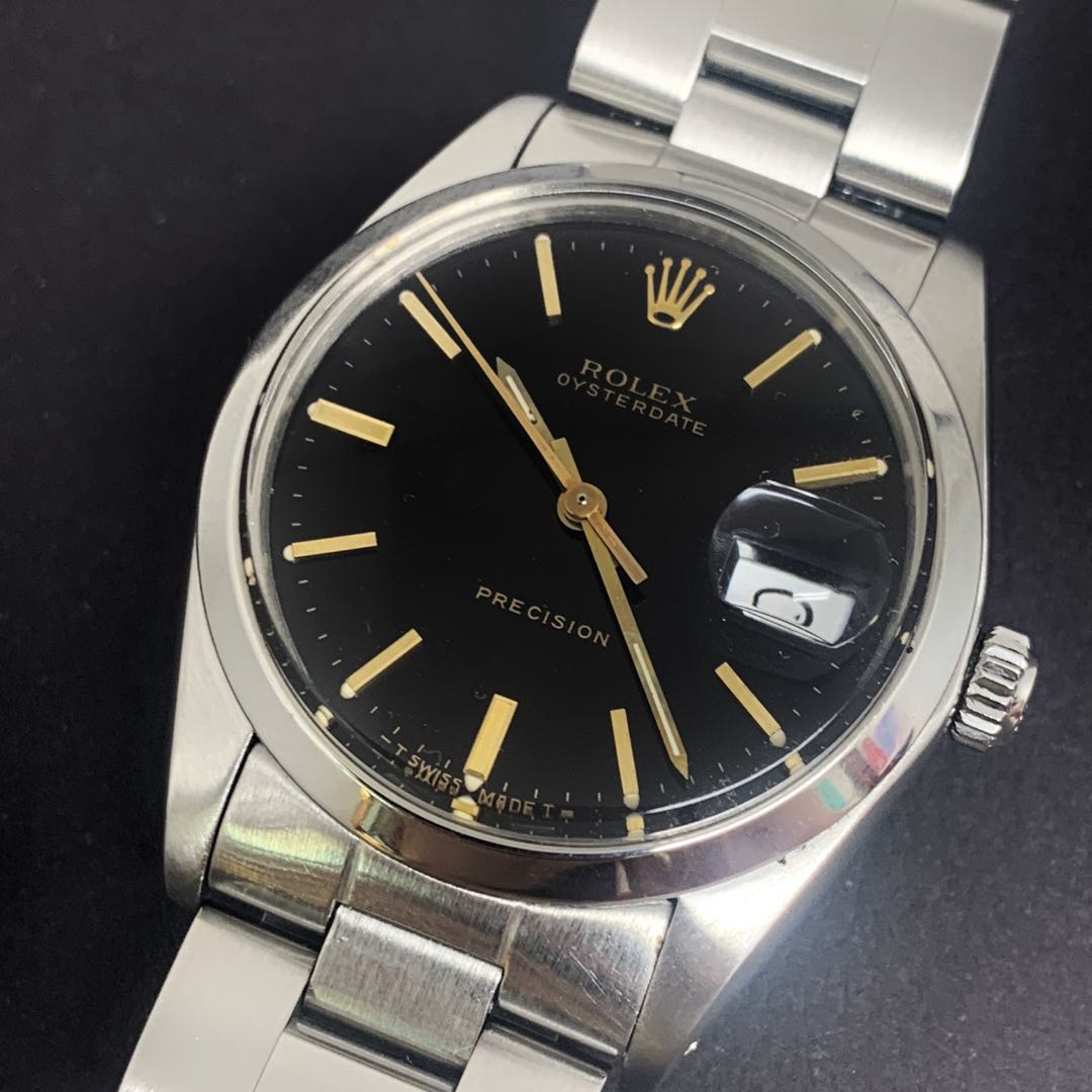 Vintage Rolex 6694 precision black dial winding watch, Luxury, Watches