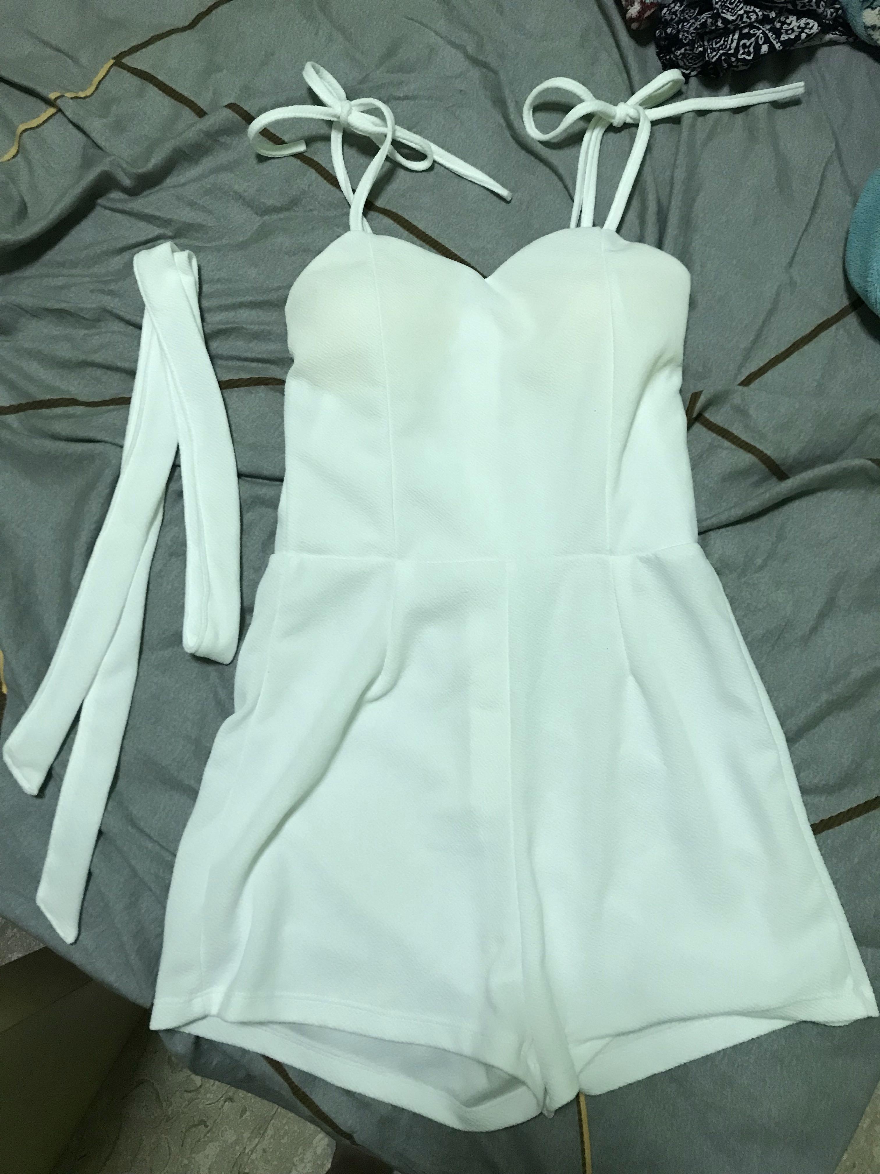 white tie romper