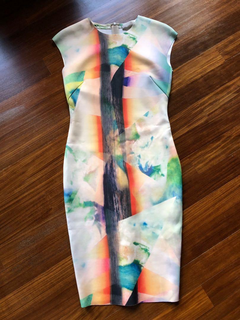 abstract print dress zara