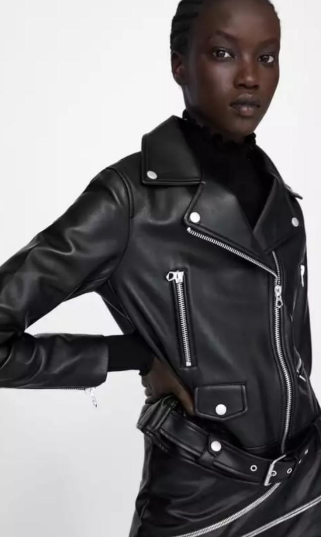 Zara Leather Jacket 皮褸外套 Women S Fashion Tops On Zara Leather Jacket 皮褸外套 Women S