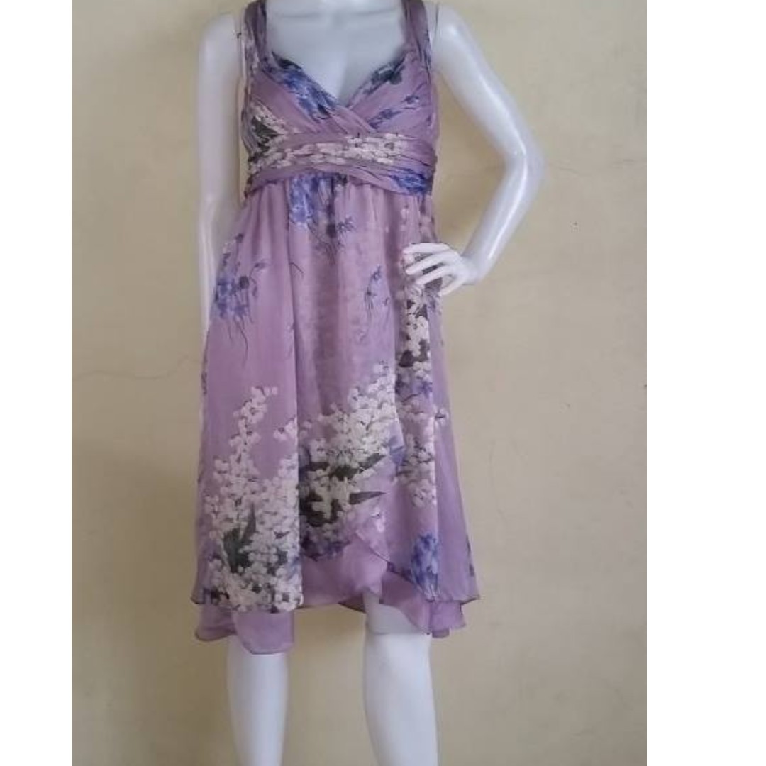 pink and purple floral dress
