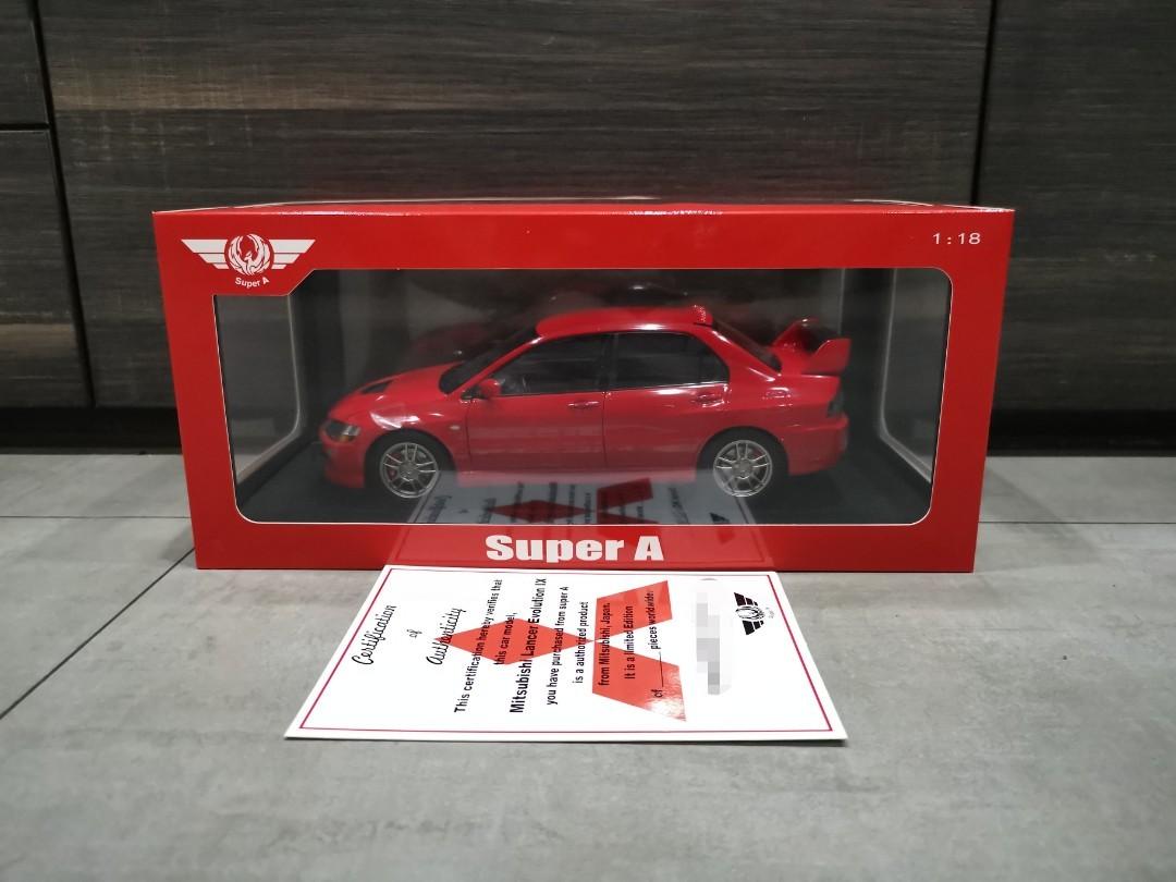 1//18 Super A Mitsubishi Lancer Evolution IX GSR Red Diecast AC11113