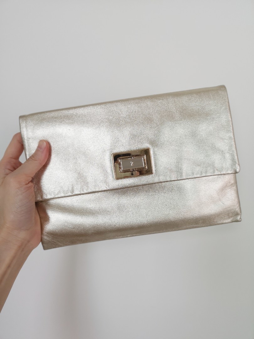 anya hindmarch gold clutch