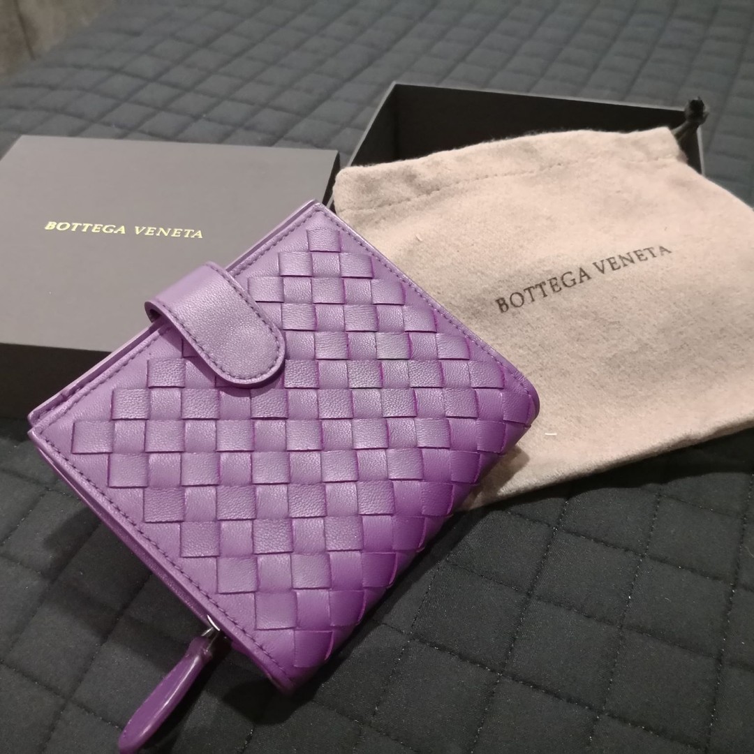 Sale! 🎉Authentic Bottega Veneta Purple Wallet, Luxury, Bags 