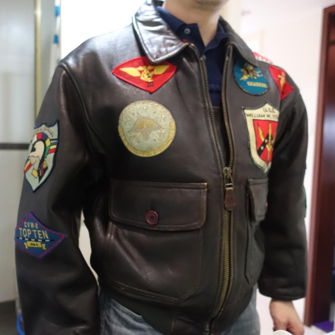 正廠AVIREX G-1 經典TOP GUN Leather Jacket皮褸超罕有的山羊皮M碼(US