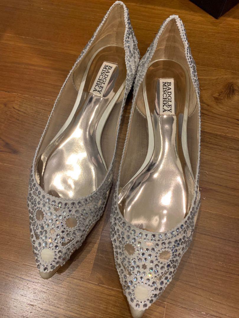 badgley mischka silver wedding shoes