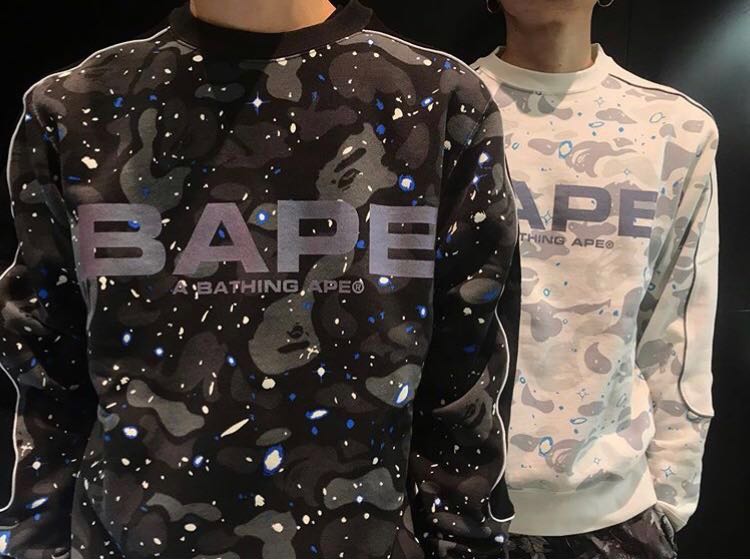 トップス Bape space camo crewneck BAPE Space Camo Wide Crewneck Black Men's - SS19 - US